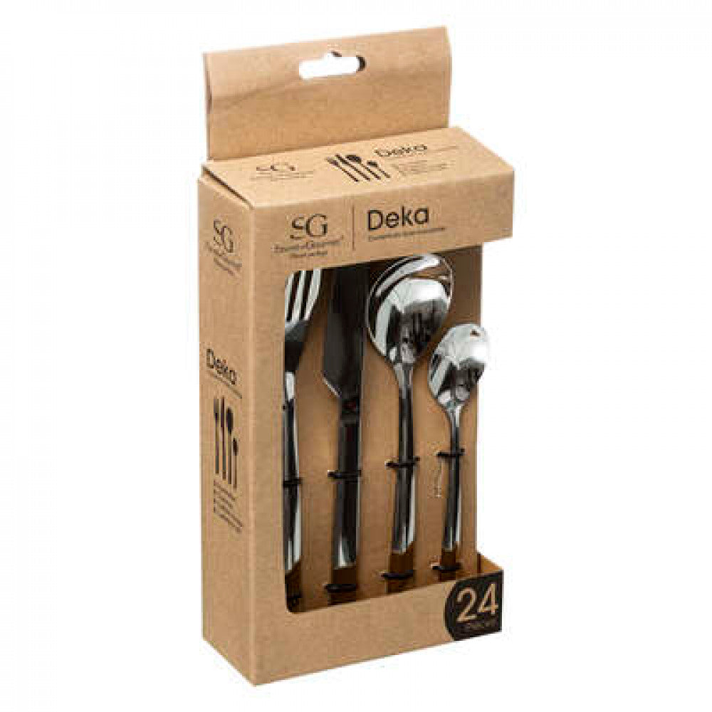 Σετ μαχαιροπίρουνων Secret de Gourmet Deka, Inox, 24 τεμ, Ασημί