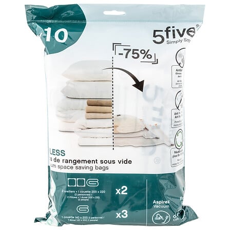 Вакуумни торби за съхранение 5five, Комплект 10 броя