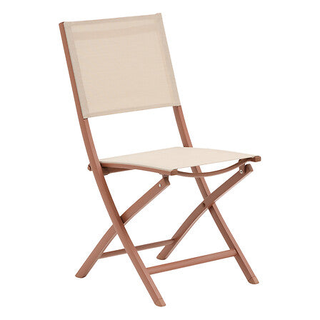 Folding chair Essentia aluminum linen mahogany