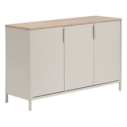 Outdoor sideboard 3 doors Ironia galvanized steel coffee linen