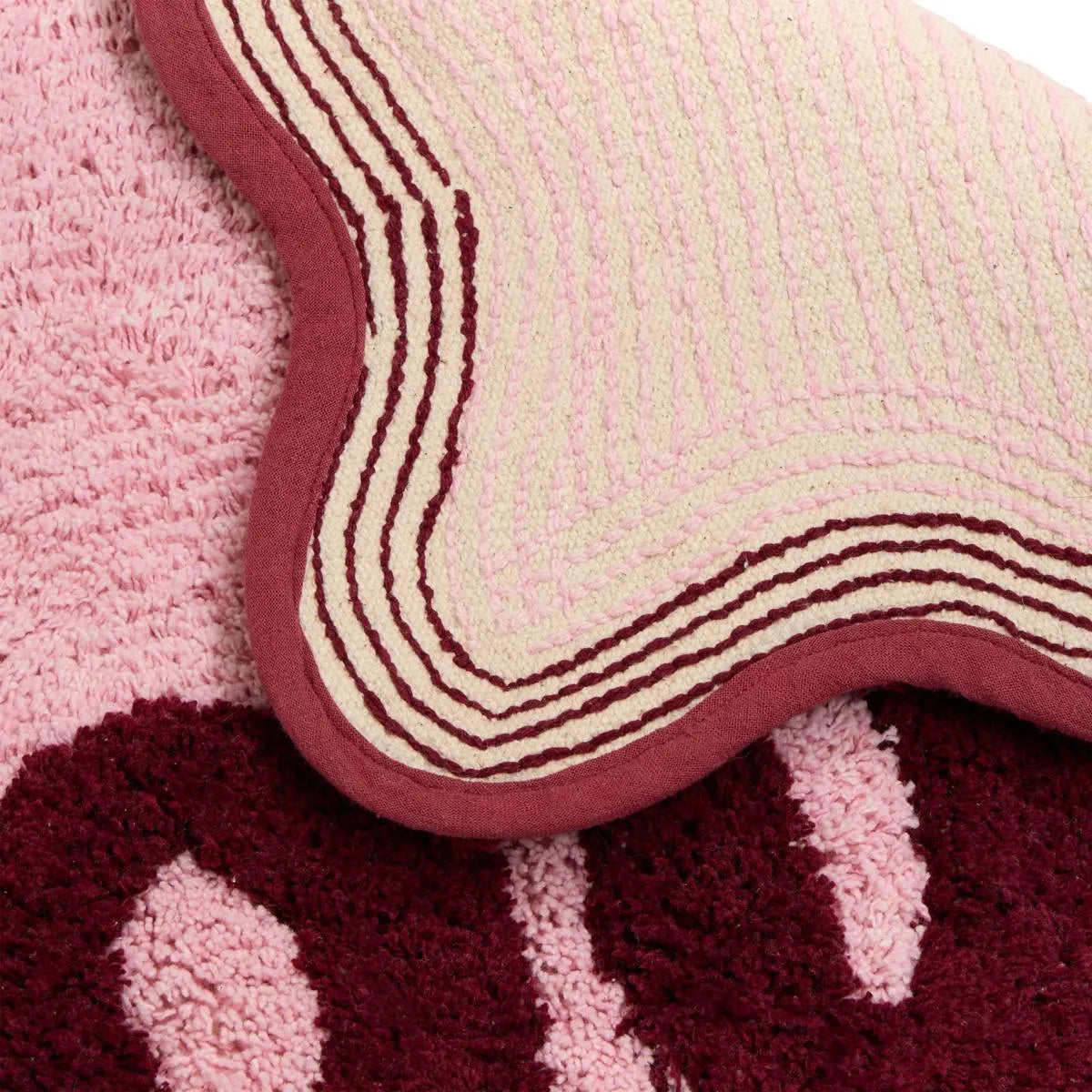 Covor Atmosphera Cherry, Bumbac, Roz, 90x60 cm