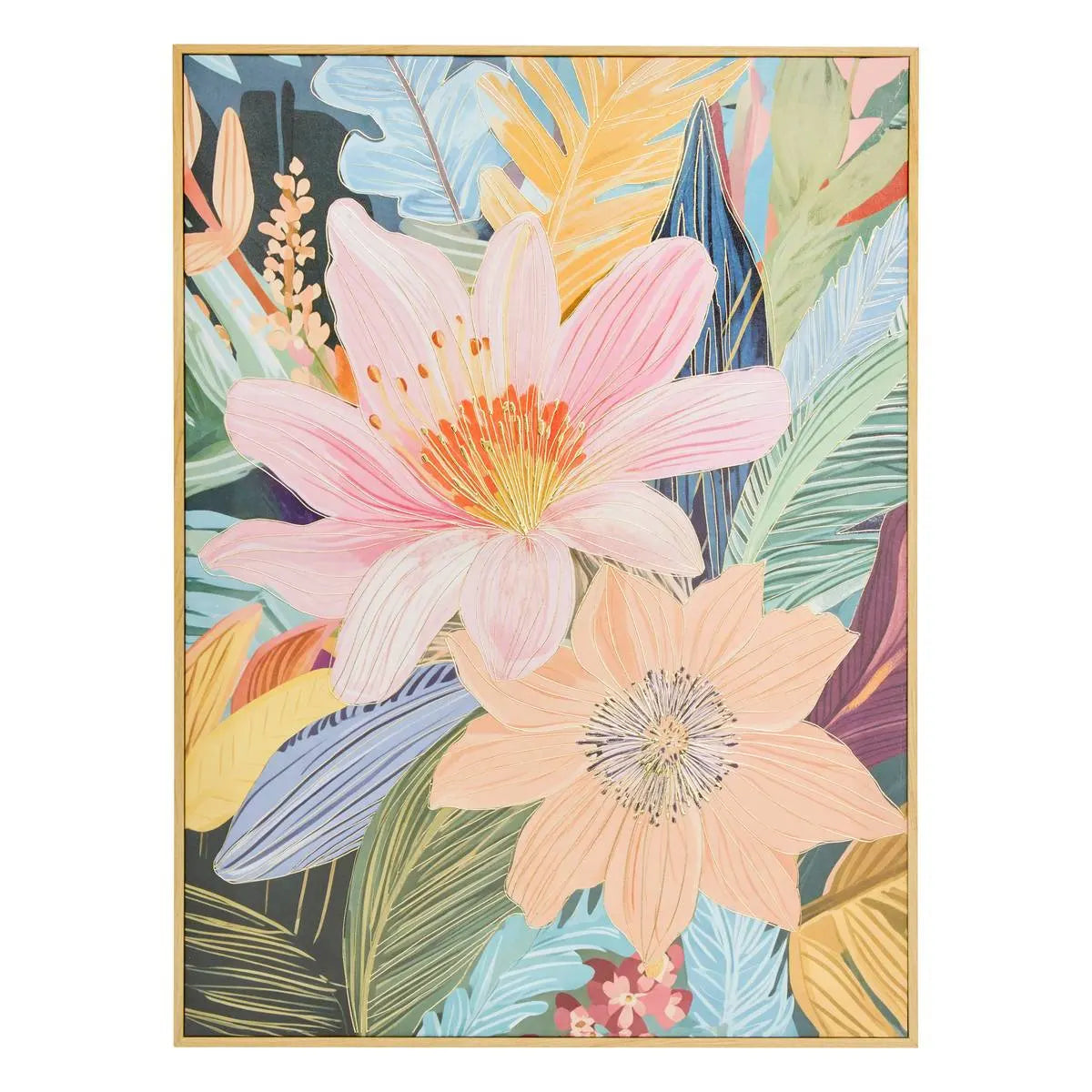 Πίνακας atmosphera Daisy, τύπωμα σε καμβά 58x78 εκ., χρυσά λουλούδια