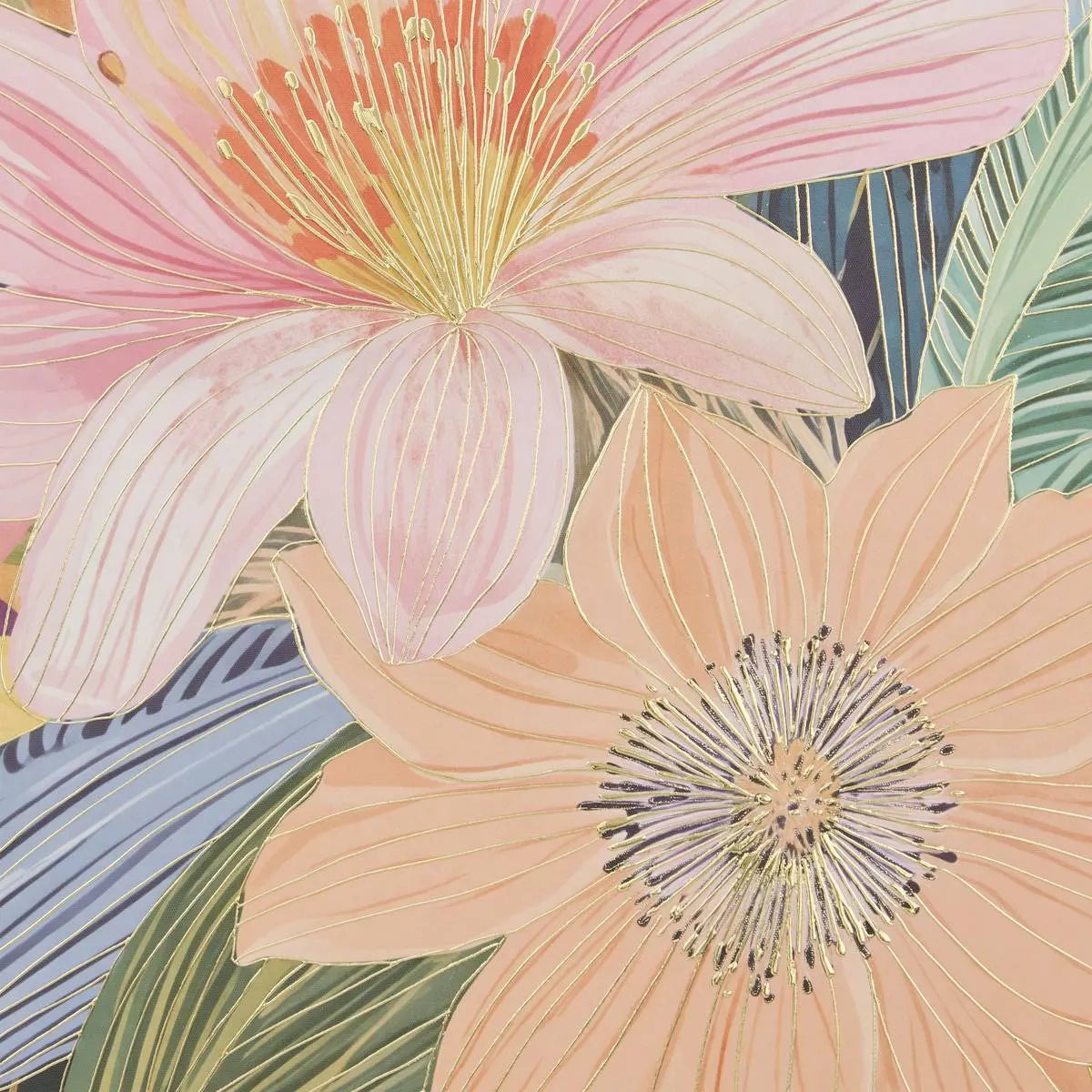 Πίνακας atmosphera Daisy, τύπωμα σε καμβά 58x78 εκ., χρυσά λουλούδια
