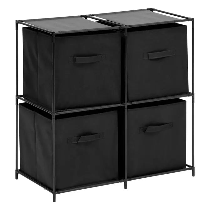 Рафт 5five Mix'n Modul, 4 отделения и 4 кутии за съхранение, 68 x 34 x 67 cm, Черен