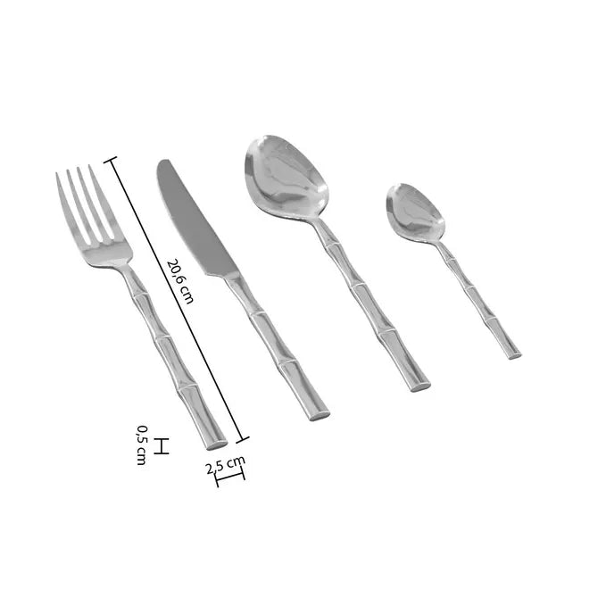 Σετ μαχαιροπίρουνα Secret de Gourmet Bambou, ανοξείδωτο ατσάλι, 24 τεμάχια