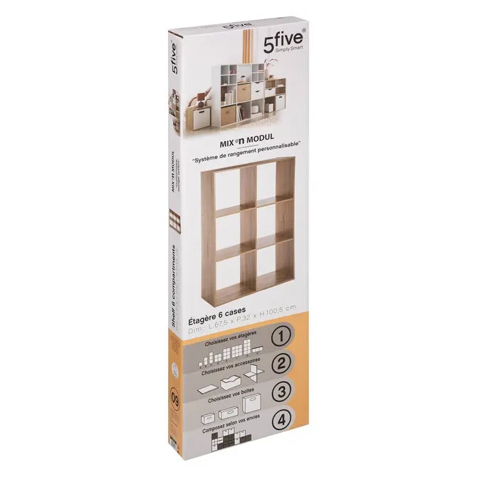 Рафт 5five Mix'n Modul, 6 отделения, MDF, 68x32x101 cm