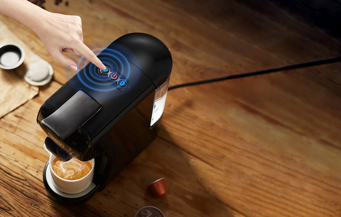 Espressor multifuncțional 4 în 1 HiBrew H1A, opțiune cafea și capsulă, 1450 w, 19 bar, negru