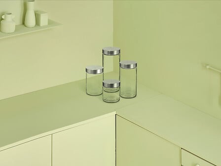 Буркан с капак 5five Nixo, Стъкло и инокс, 0.75 л