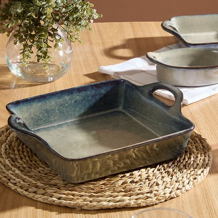 Квадратна тава Secret De Gourmet Terre Inconnue, Грес, 25x25 cm, Зелена