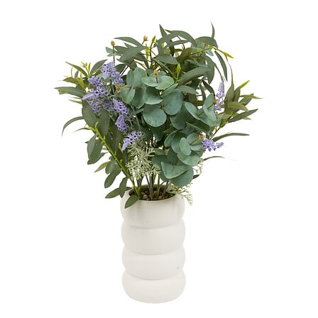 Изкуствено растение atmosphera Uda, Евкалипт, Лавандула, 68 cm, Керамика
