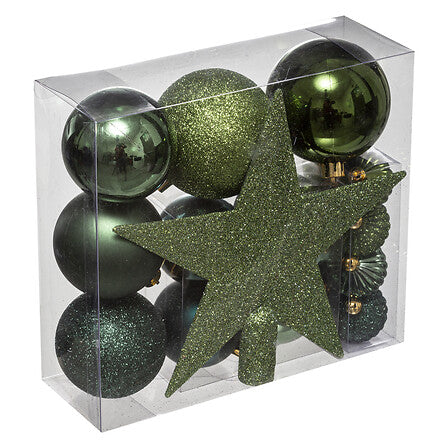 Коледен комплект за елха atmosphera Colorama de Noël, 18 части, Зелен