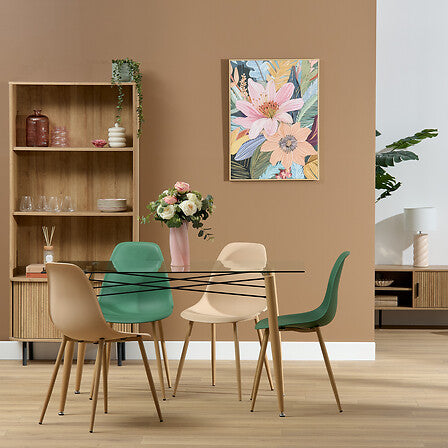 Masă de dining Atmosphera Jindo, sticlă, 140x80 cm