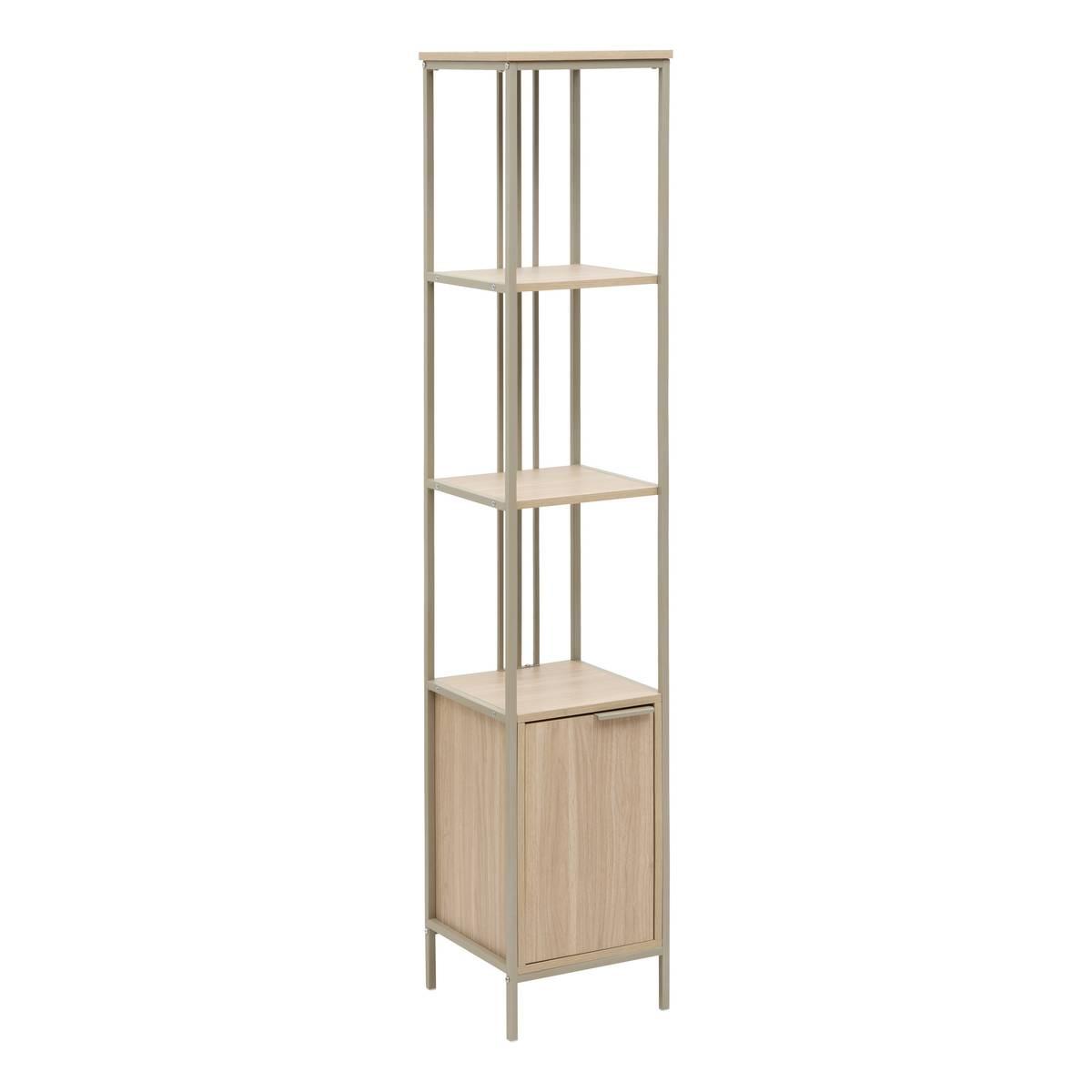Етажерка с врата FIVE Duna, MDF, 176 cm, Пясъчен