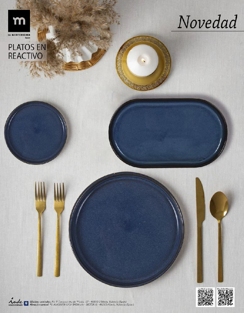 Основна чиния LA MEDITERRANEA Chester Blue, 24х2.5cm, порцелан