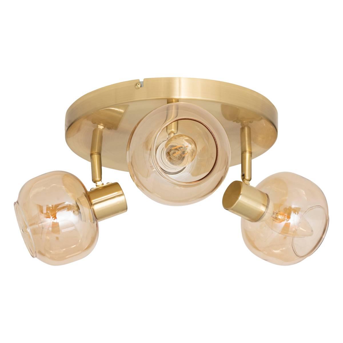 Плафониера atmosphera Pilia, 25 cm, Стъкло Кехлибар - Homesector