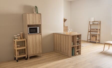 Кухненски остров 5five Abana, 2 врати и 6 отделения, Бежов, 120 cm