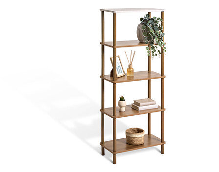 Етажерка 5five Côme, 5 нива, MDF, 141.5 cm, Кафява