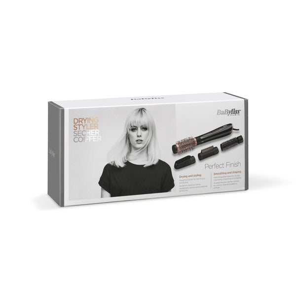 Aparat de coafat cu aer cald BaByliss AS126E, 1000W, cu 3 accesorii: perie termică de 38 mm + perie de netezire + perie de păr