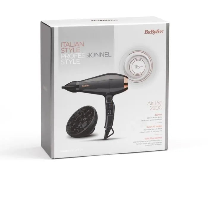 Uscător de păr BaByliss 6719DE, 2200W, ionizare, 2 viteze, negru