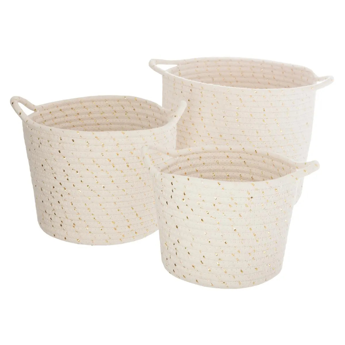 Set de coșuri pentru copii Atmosphera Lurex, Alb, 2 buc