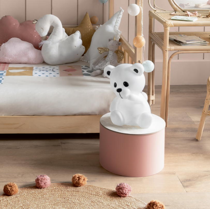 Lampă de noapte pentru copii Atmosphera Teddy Bear, baterii incluse, 30 cm