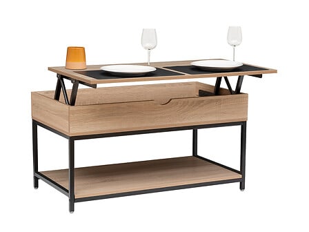 Регулираща се маса за кафе 5five Aliaj, MDF, Бежова, 95 cm