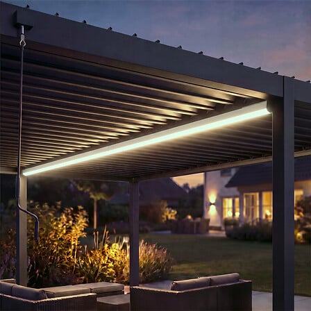 LED осветителна лента за пергола Hesperide EVORA, Алуминий, Теракота — изображение 2