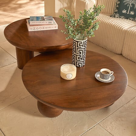 Masă de cafea Atmosphera Abekas, lemn de mango, 90 cm