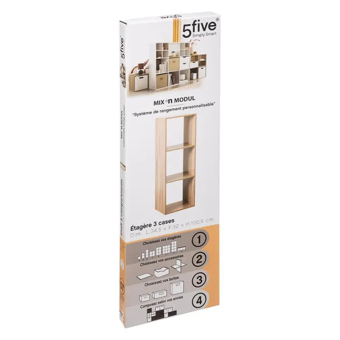 Рафт 5five Mix'n Modul, 3 отделения, MDF, 35x32x101 cm