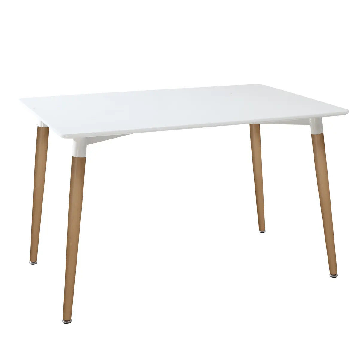 Masă de dining Roka, 150x80 cm, MDF mesteacăn, alb