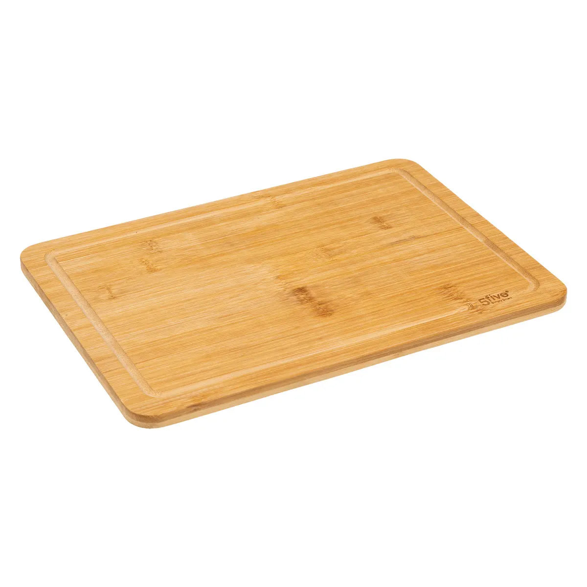 Set de 3 cuțite și placă 5Five, Bambus, 40x25 cm