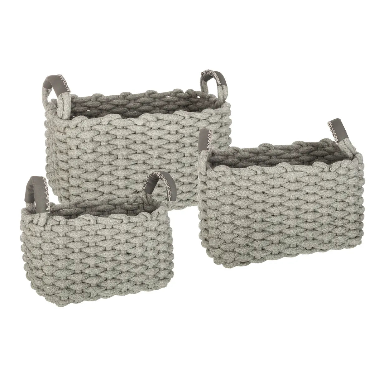 Set coșuri pliabile Atmosphera, 16/17/20cm, bumbac, 3 buc.