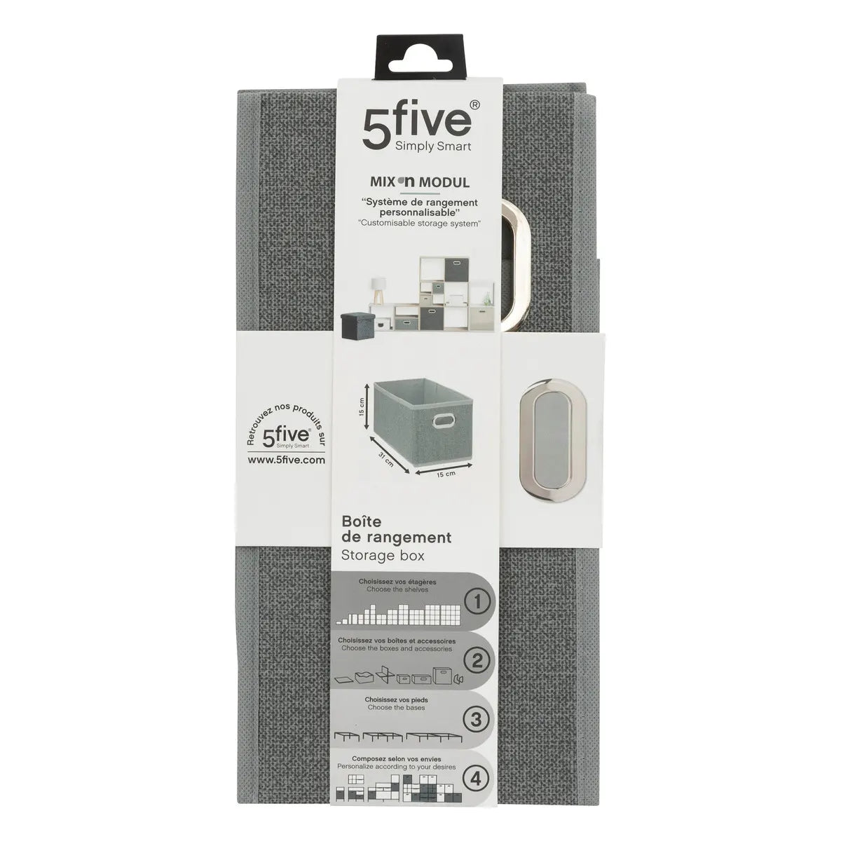 Cutie de depozitare 5five Mix & Modul, Melange, 15x31 cm