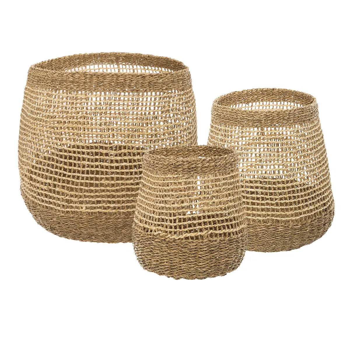 Set de coșuri pliabile Atmosphera Giulia, 3 buc, lemn de palmier