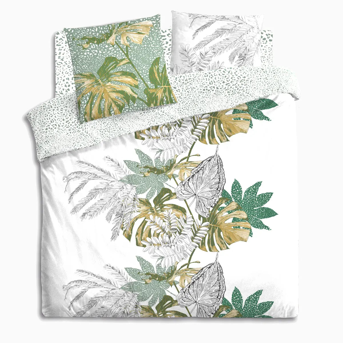 Lenjerie de pat Atmosphera Monstera, bumbac, 240x220 cm