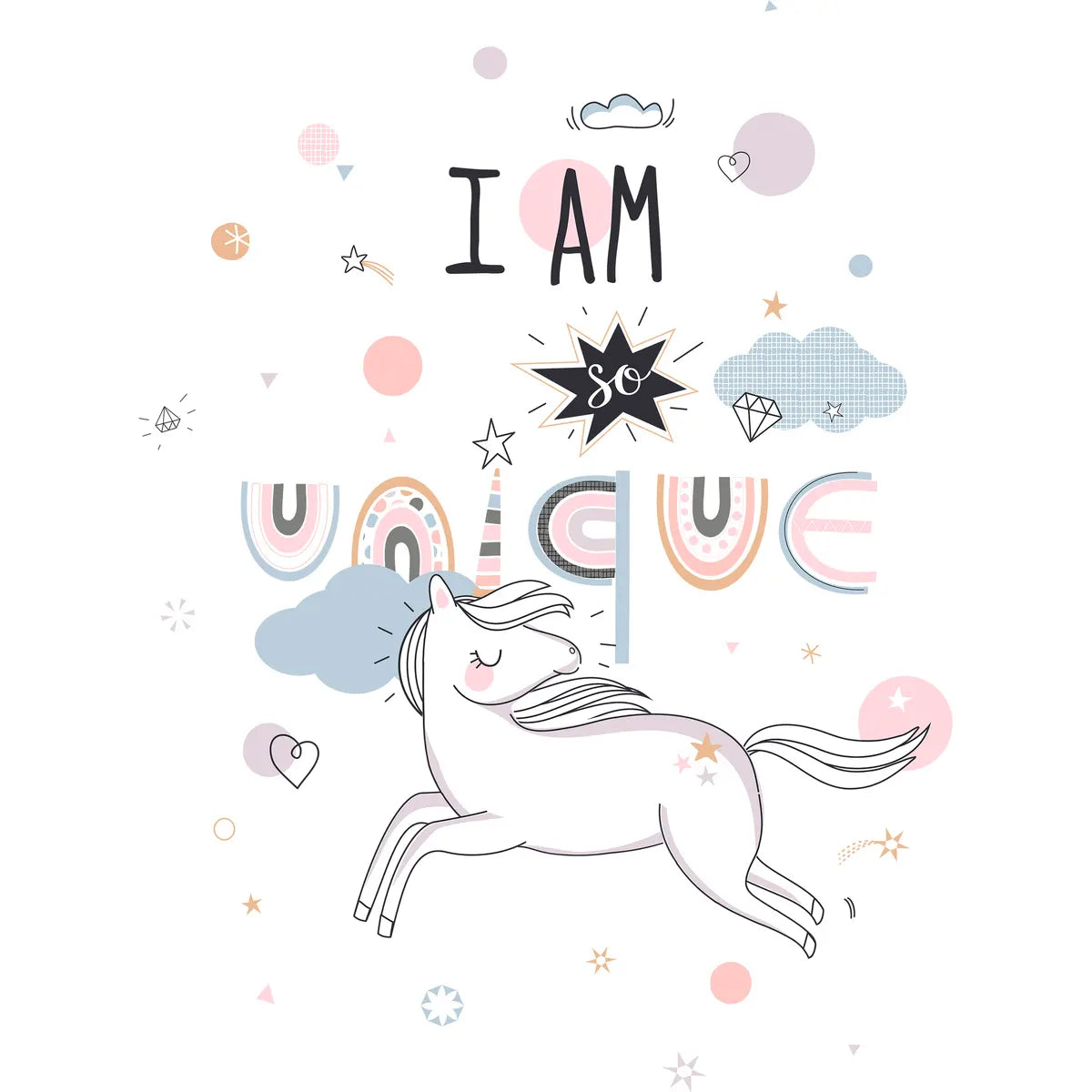 Lenjerie de pat reversibilă pentru copii Atmosphera Unicorn, 140x200 cm, bumbac