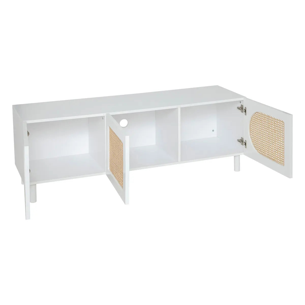 Comodă TV Atmosphere Cabras, 140x41.7x50 cm, MDF, Ratan