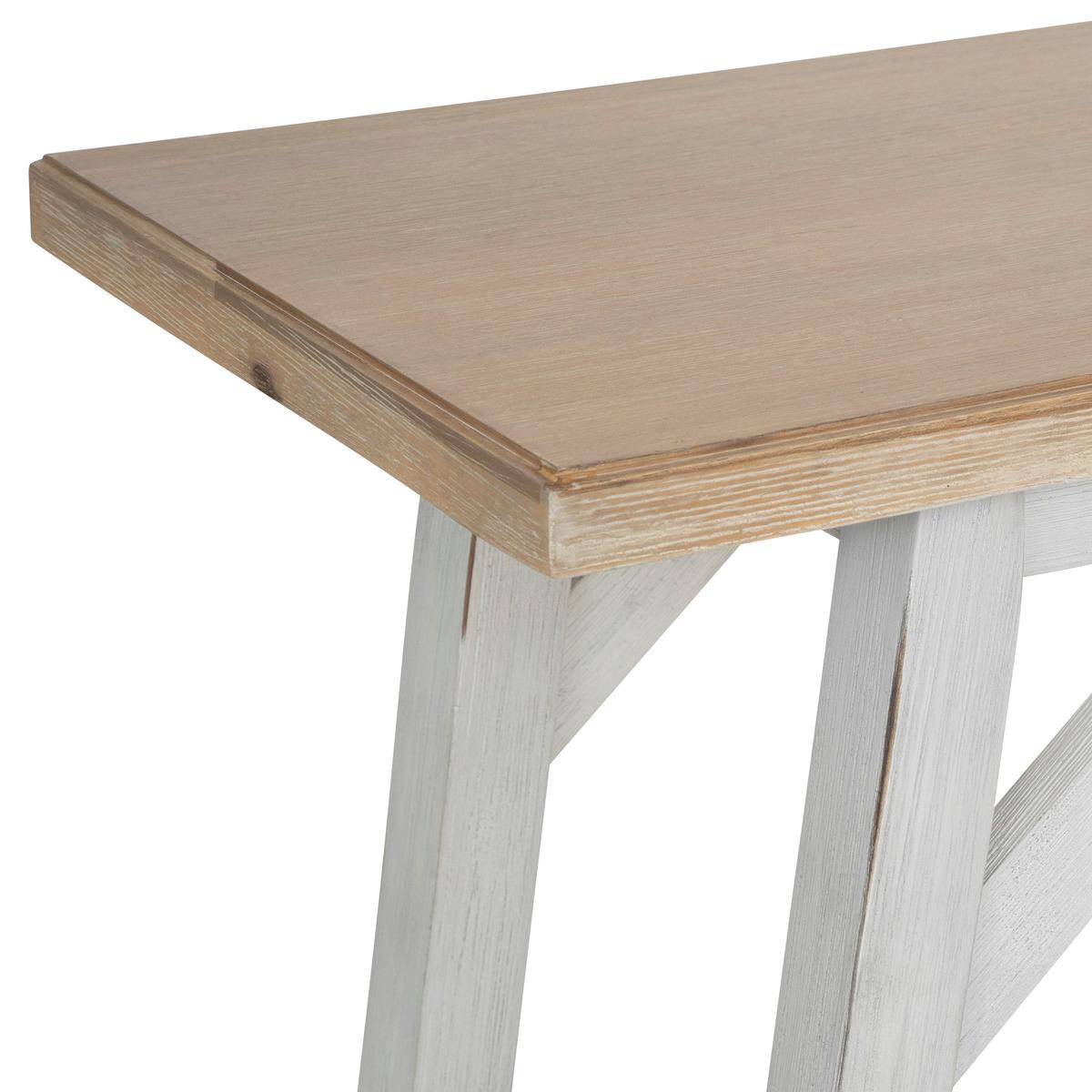 Masă consolă Atmosphera Olbia, 120 cm, MDF, Salcâm, Alb