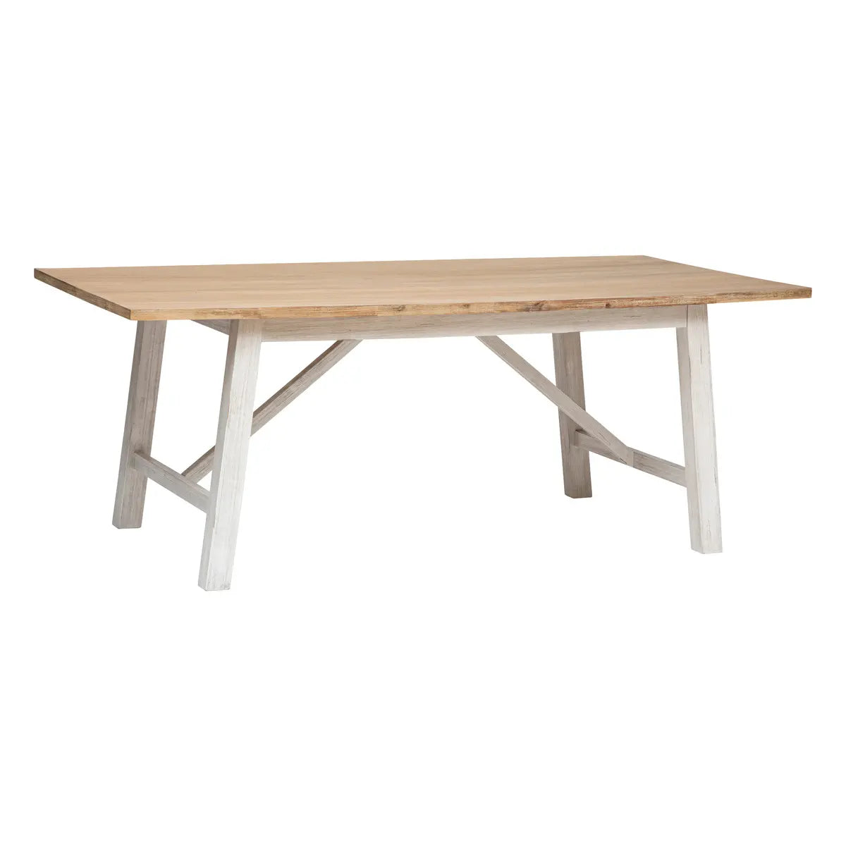 Masă de dining Olbia, 200x100 cm, MDF, blat din lemn de salcâm