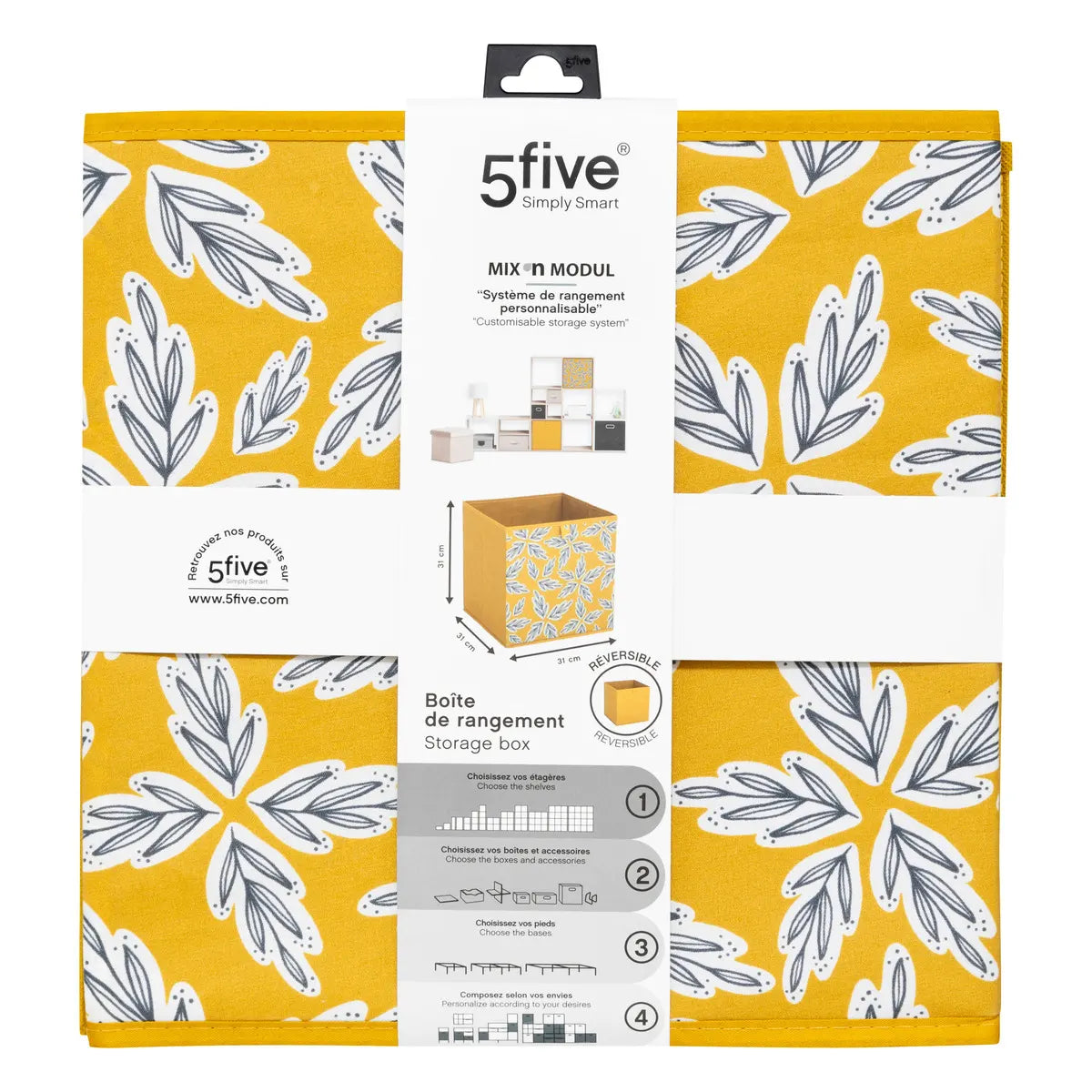 Cutie de depozitare 5five Mix & Modul, Print, 31x31 cm