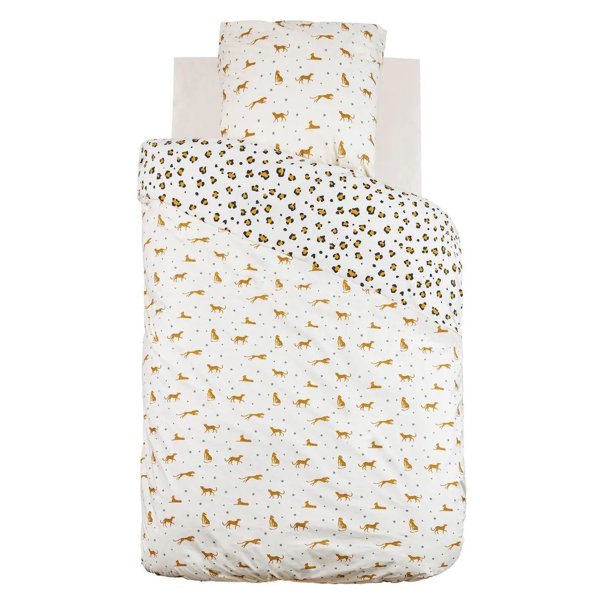 Lenjerie de pat reversibilă pentru copii Atmosphera Leopard, 140x200 cm, bumbac