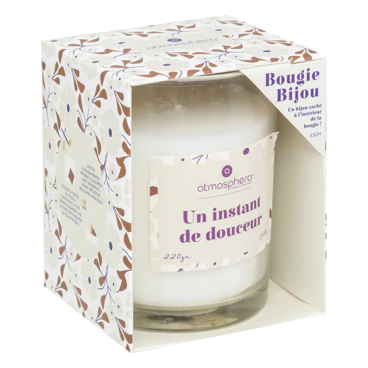 Lumânare parfumată Atmosphera Mily, Sticlă, 220 g