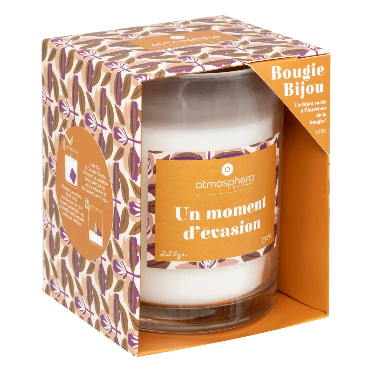 Lumânare parfumată Atmosphera Mily, Sticlă, 220 g