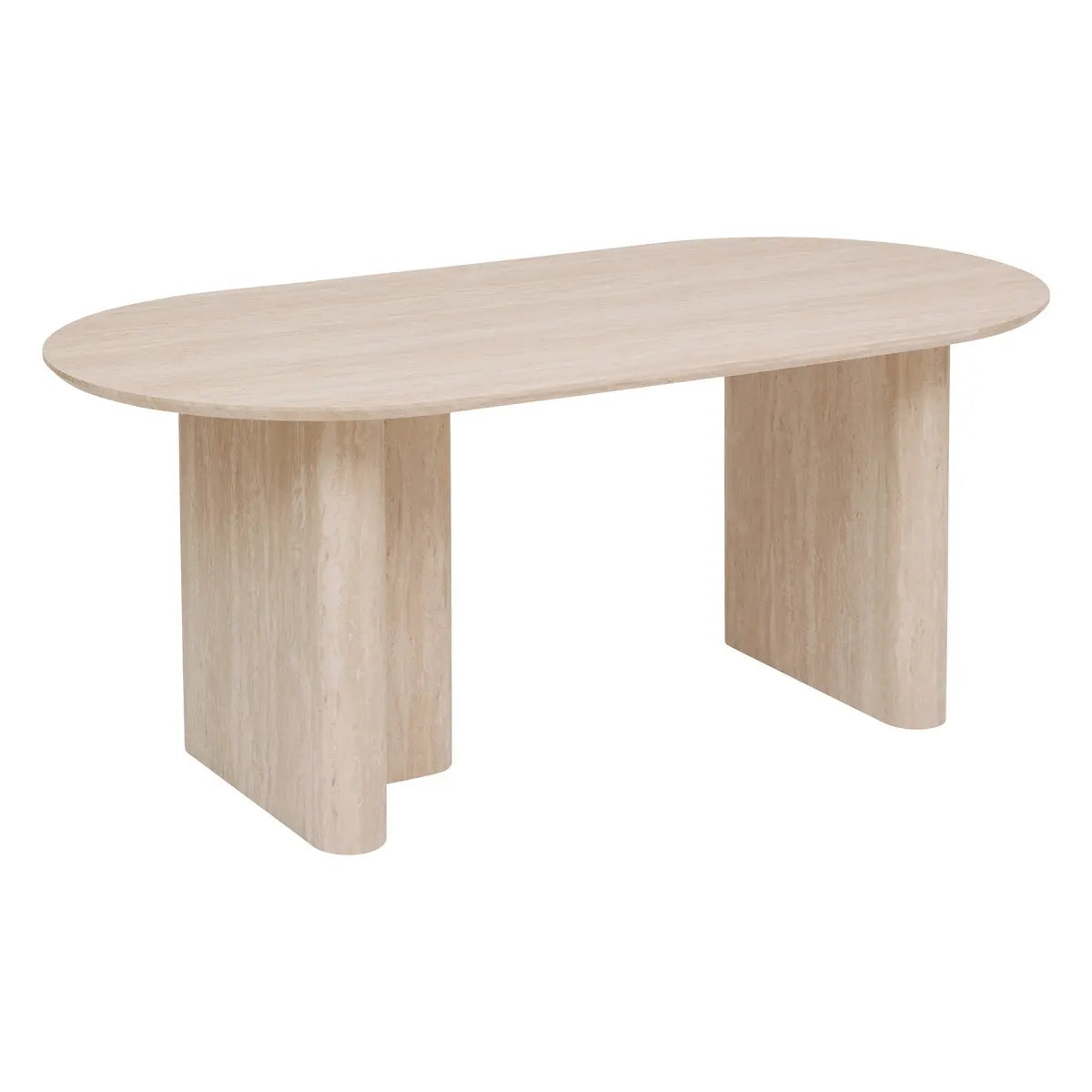 Masă de dining Atmosphera Anaya, MDF cu efect de travertin, 180x90 cm
