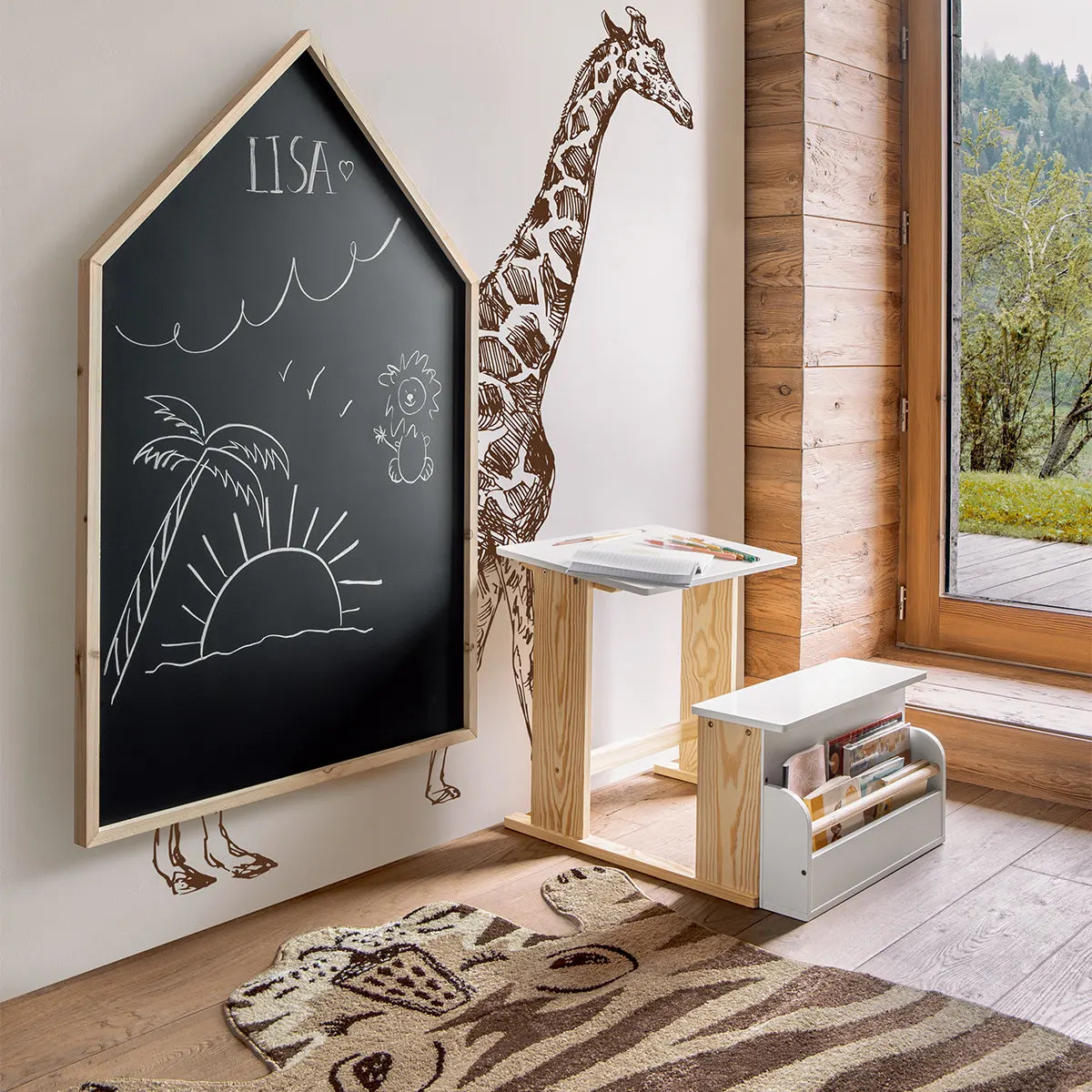 Tablă de desen pentru copii Atmosphera House, MDF, 75,5 x 117 cm