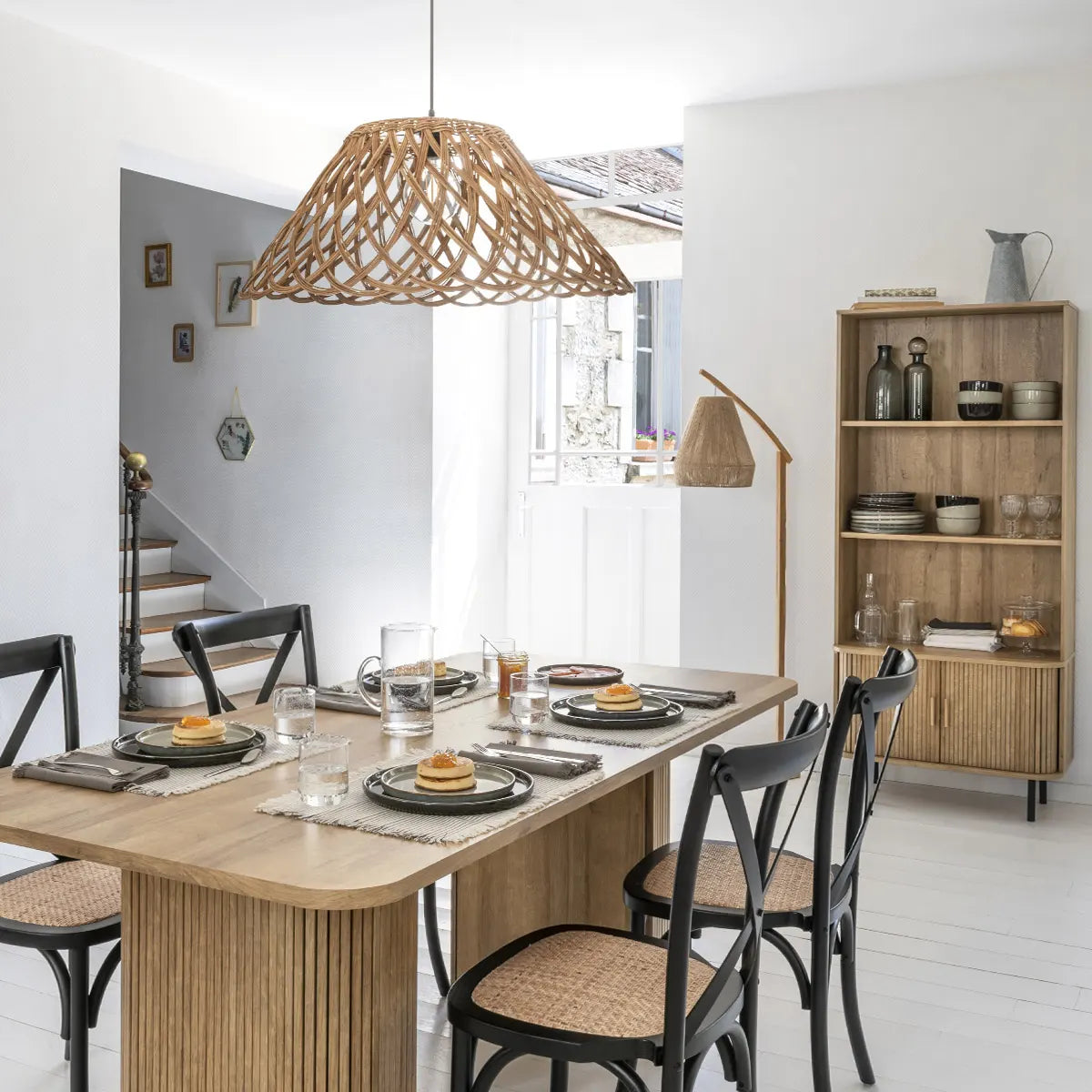 Φωτιστικό δαπέδου atmosphera Palm Cocktail, μπαμπού, φυσικό, 158 εκ.