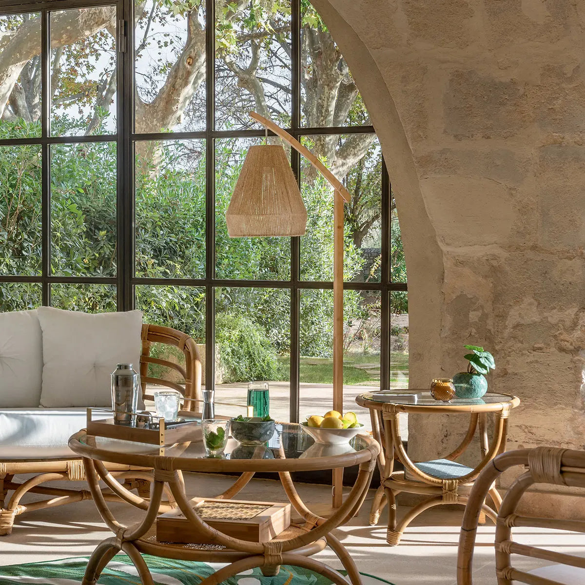 Φωτιστικό δαπέδου atmosphera Palm Cocktail, μπαμπού, φυσικό, 158 εκ.