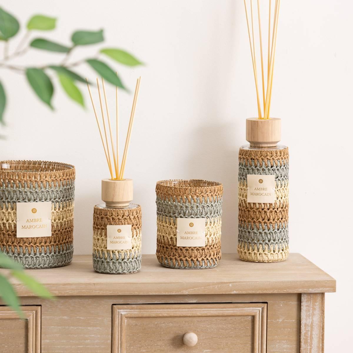 Ароматна свещ atmosphera Zaya, Scented, Amber Стъкло & Natural Fibers, 1400 g