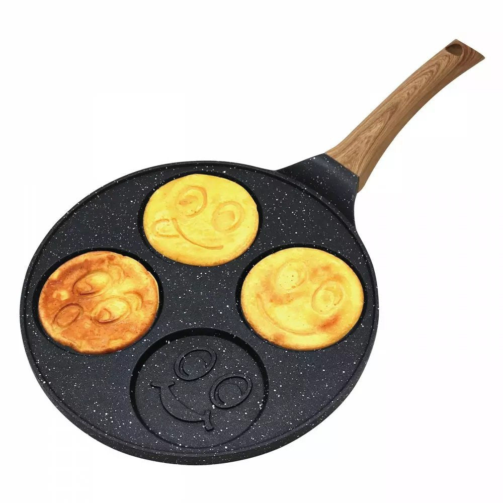 KingHoff 1666 Tigaie pentru clătite mini, acoperire cu marmură, 26,5 cm, inducție, neagră