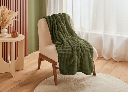 Flannel throw Zephy 180 x 230 cm khaki